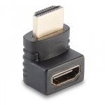 Adapteris - LINDY HDMI F/M Adapteris, 90&deg; De&scaron;inysis Kampas, 4K, 60Hz, 18Gb/s, Juodas