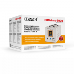 Avarinis maitinimo &scaron;altinis &bdquo;KEMOT PROsinus-2000&ldquo; &ndash; keitiklis su grynu sinusiniu signalu ir įkrovimo funkcija, 12 V, 230 V, 2000 VA/1200 W