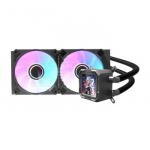 Au&scaron;inimo sistema - darkFlash DV240S 240mm ARGB PWM ventiliatoriai vario vandens blokas juodas