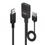 USB kabelis - LINDY Hibridinis USB 3.2 Type A Laidas, 10Gbps, 35 m, Juodas