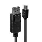 DisplayPort Kabelis - LINDY Mini DP į DP Kabelis, 2 m, Juodas