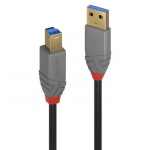 USB kabelis - LINDY Anthra Line USB 3.2 Type A į B Laidas M/M, 5Gbps, 2 m, Juodas