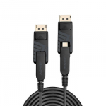 DisplayPort Kabelis - LINDY &Scaron;viesolaidinis Hibridinis Mini DisplayPort 1.4 Kabelis, 7680x4320@60Hz, 70 m, Juodas