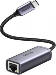 Ugreen i&scaron;orinė tinklo plok&scaron;tė USB Type-C - RJ45 1 Gb/s (1000 Mb/s) Pilka