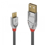 USB Kabelis - LINDY Cromo Line USB 2.0 Type A į Micro-B Laidas, M/M, 480Mbps, 1 m, Pilkas
