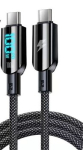 Vakoss TC-U560&ldquo; USB-C į USB-C laidas su skaitmeniniu ekranu, 100 W, 1,5 m, juodas