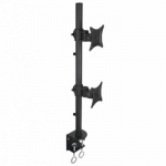 Techly dvigubas LED/LCD 13-27" monitorių laikiklis | Iki 2 monitorių po 10 kg apkrova | Vertikalus reguliavimas