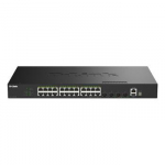Tinklo Jungiklis - D-Link DGS-1530-28P 24-Port Gigabit PoE, 4-Port 10G SFP+, Juoda