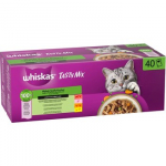 WHISKAS Tasty Mix &scaron;efo pasirinkimas padaže &ndash; &scaron;lapias kačių ėdalas &ndash; 40x85g