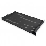 Digitus Fixed Shelf for Racks DN-19 TRAY-1-SW Black The shelves for fixed mounting can be installed easy on the two front 483 mm (19&ldquo;) profile rails of your 483 mm (19&ldquo;) network- or server cabinet. Due to their stable, perforated steel sheet with a h ...