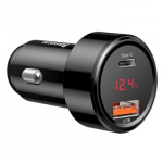 Baseus Magic Series Automobilinis įkroviklis 1&times; USB-A, 1&times; USB-C, PD 3.0, QC 4.0+ 45 W juodas