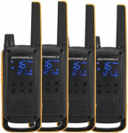 Motorola Talkabout T82 Extreme Quad Pack dvipusio ry&scaron;io radijo stotis 16 kanalų Juoda, oranžinė