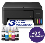 Epson EcoTank L3351 daugiafunkcis A4 spausdintuvas su &bdquo;Wi-Fi&ldquo;, &bdquo;AirPrint&ldquo; ir ra&scaron;alo talpykla, kurioje ra&scaron;alo yra tiek, kad pakaks iki 3 metų
