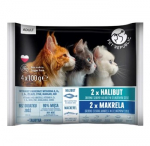 PETREPUBLIC Adult Paltusas ir skumbrė box &ndash; &scaron;lapias pa&scaron;aras katei &ndash; 4x100g