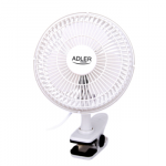 Adler | Fan with clip | AD 7317 | Table Fan | White | Diameter 15 cm | Number of speeds 2 | 30 W