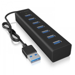 ICYBOX IB-HUB1700-U3 7-port hub with USB Type-A interface and power supply