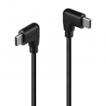 USB kabelis - LINDY USB 2.0 Type C Laidas, M/M, 60W PD, 90&deg; De&scaron;inysis Kampas, 1 m, Juodas