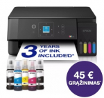 Epson EcoTank L3361 daugiafunkcis A4 spausdintuvas su &bdquo;Wi-Fi&ldquo;, &bdquo;AirPrint&ldquo;, LCD ekranu ir ra&scaron;alo talpykla, kurioje ra&scaron;alo yra tiek, kad pakaks iki 3 metų