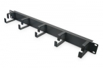 Digitus | Cable Management Panel | DN-97602 | Black | 5x cable management ring (HxD: 40x60 mm). The Cable Management Panel is getting fixed on the 483 mm (19&ldquo;) profile rails. Five cable guiding rings allow an easy, horizontal array of patch cables. I ...