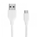 USB Laidas - RAVPower Micro USB 0.9m 480Mbps 2.4A Baltas