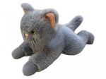 Cat lying down 55 cm gray