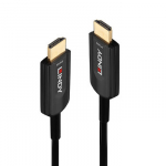 HDMI Laidas - LINDY &Scaron;viesolaidinis Hibridinis HDMI Kabelis, Ultra Didelės Spartos, 8K60, 48Gbps, 15 m, Juodas
