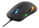 DELTACO juoda laidinė GAMING optinė pelė su ap&scaron;vietimu, 7 mygtukais ir iki 2000DPI | 125Hz