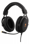 DELTACO juodos laidinės ausis uždengiančios GAMING ausinės su mikrofonu ir LED ap&scaron;vietimu | 20Hz-20kHz | 32 &Omega; | 2x3.5mm | 2.1m