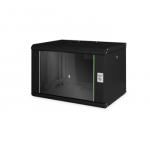 DIGITUS 19inch Wall Cabinet 7HE SoHoline RAL7005 black without tray
