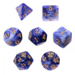 REBEL RPG Dice Set - Two Color - Violet and Silver