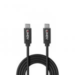 USB Kabelis - LINDY USB 3.2 Type C Laidas, M/M, 20Gbps, 100W, 1.5m, Juodas