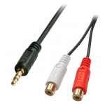 Adapterio Kabelis - Lindy 3,5 Mm Lizdas M Į 2 RCA Ki&scaron;tukus M Stereo Garso / Kompozitinis A/V