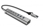 USB-C/USB-A Metal Hub 6 port 3xUSBc/3xUSBa