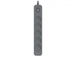 Power Line+ 3m Graphite surge protector power strip (5 sockets)