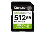 KINGSTON 512GB SDXC Canvas Select Plus Gen3 150MB/s C10 UHS-I U3 V30