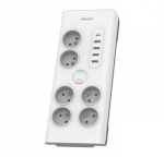 Surge protector 6 sockets AC Fr 40W, 2 m