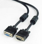 GEMBIRD CC-PPVGAX-6B Premium VGA-Ext. HD15m/HD15f dual-shielded w/ 2 ferrite 6ft cbl black