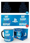 PLAYSTATION Eat Sleep Repeat puodelis | Reaguojantis į kar&scaron;tį