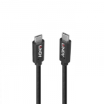 USB Kabelis - LINDY 0.5m USB 3.2 Type C 20Gbps 100W PD perdirbtas TPE