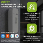 &bdquo;GreenBlue&ldquo; WiFi temperatūros ir drėgmės jutiklis, &bdquo;Android&ldquo;/&bdquo;iOS&ldquo;/&bdquo;Alexa&ldquo;/&bdquo;Google Home&ldquo;, 3,0 V DC, LR03x2, GB737