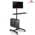 Maclean MC-793 Professional stand mobile trolley CPU on wheels max 20kg 17''-32'