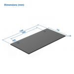 Up Up Stalvir&scaron;is L Juodas, 1500x750x25mm (LMDP)