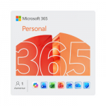 Microsoft 365 Personal paketo (Word, Excel, PowerPoint, OneNote, Outlook, Publisher, Access, Copilot) ir jo papildomo internetinio serviso, skirta 1 asmeniui, 1 metų naudojimo prenumerata, elektroninis produkto raktas Eu rinkai, daugiakalbė versija