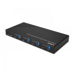 KVM Switch - LINDY 4 Prievadų HDMI 4K60, USB 3.0 ir Garso KVM Switch, Juodas