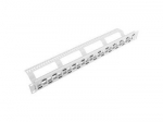 LANBERG PPKS-1224-S keystone Patch Panel Blank 24 port Staggeged 1U with Organizer grey