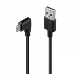 USB kabelis - LINDY USB 2.0 tipo A į C Laidas, 90&deg; De&scaron;inysis Kampas, M/M, 0.5 m, Juodas