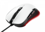 Trust GXT 922W YBAR balta laidinė optinė žaidimų pelė su 6 mygtukais ir iki 7200 DPI skiriamąja geba bei pilnu RGB LED ap&scaron;vietimu