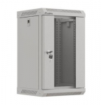 LANBERG Rack Cabinet 10 inch wall-mount 9U 300x300 with glass door grey flat pack