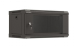LANBERG rack cabinet 19inch 4u/540x350 wall-mount flat pack with glass door black