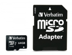 Verbatim 47042 Pro U3 Micro SDXC Atminties kortelė 64GB + microSD į SD Adapteris